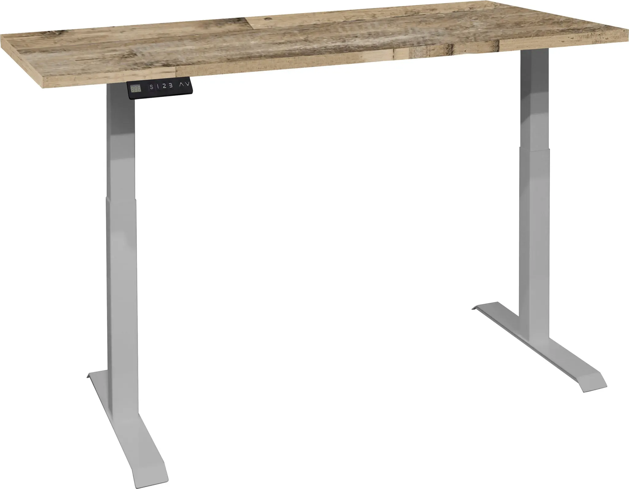 Schreibtisch MÄUSBACHER "Big System Office", silber (silber, drift wood, silber, drift wood), B:160cm, Tische, Breite 160 cm, elektrisch höhenverstellbar