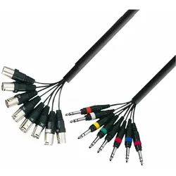 Adam Hall 3 Star Serie Multicore Kabel 8 x XLR Male auf 8 x 6,3 mm Stereoklinke ... - Analog-Multicore