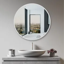 PonteSino HOKO Badspiegel LED Antibeschlag rund 60cm+LED Wechsel Warmweiß-Kaltweiß-Neutral 2700-6500K. Licht mit Touch Schalter/Wandschalter einschaltbar).... - Transparent