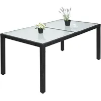 Mendler Poly-Rattan Esstisch HWC-F49, Esszimmertisch Gartentisch Tisch, 150x90cm ~