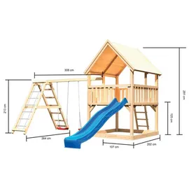 Akubi Spielturm Luis Set C mit Rutsche blau 89373