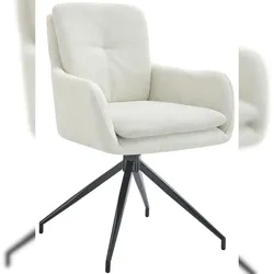 DELUKE Esszimmerstuhl NAVER - Stoff Creme 58x63x85 cm | Essstühle Esszimmerstühle Küchenstühle Wohnzimmerstühle