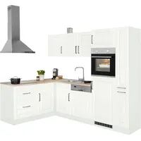 kochstation Winkelküche L-Form 260 x 170 cm weiß