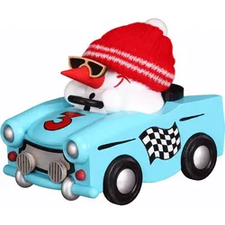 Seiffener Volkskunst Kugelräucherfigur Cool Man im Trabi Größe 10 cm