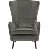 Home Affaire Sessel »Sallito, TV-Sessel, Ohrensessel mit« Hocker, in vielen Bezugsqualitäten, auch in Samtcord grau