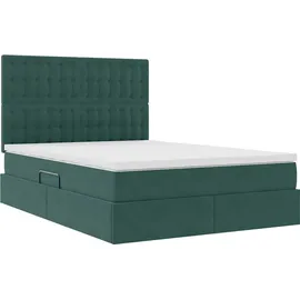 vidaXL Bett 140 x 200 cm Dunkelgrün