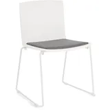 Esszimmerstuhl Giulia 4er-Set aus Metall, modern gepolstert, stapelbar, Weiß