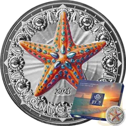 1 Unze Silbermünze EC8 Montserrat - Starfish 2024 - coloriert