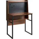 Beliani Schreibtisch mit Lochplatte Buxton Dunkelbraun 84 cm 48 cm