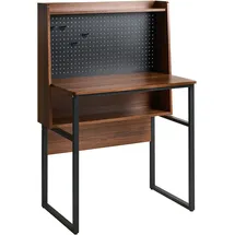 Beliani Schreibtisch mit Lochplatte Buxton Dunkelbraun 84 cm 48 cm