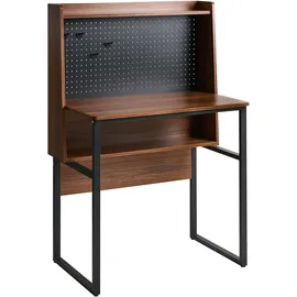 Beliani Schreibtisch mit Lochplatte Buxton Dunkelbraun 84 cm 48 cm