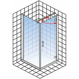 Schulte Toura Duschtür rechts 80 x 200 cm Klarglas grau