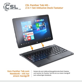 CSL Panther Tab HD 10.1" 256 GB Wi-Fi W11H schwarz