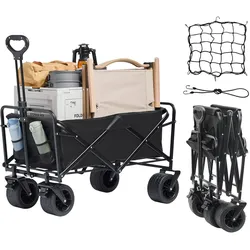 VEVOR zusammenklappbarer Faltwagen, 3 Kubikfuß Strandwagen, robust, 350 lbs