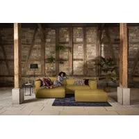 W.Schillig Ecksofa "around-the-block, modern und elegant, bequem, L-Form", gelb (kurkuma z69), B:300cm H:66cm T:164cm, Longlife Xtra-Leder Z69: Das feinnarbige, gedeckte Softleder Z69 besticht durch seine außergewöhnliche Weichheit im trendigen »Vintage-Look«,