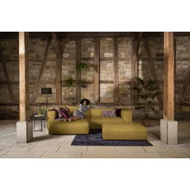 W.Schillig Ecksofa "around-the-block, modern und elegant, bequem, L-Form", gelb (kurkuma z69), B:300cm H:66cm T:164cm, Longlife Xtra-Leder Z69: Das feinnarbige, gedeckte Softleder Z69 besticht durch seine außergewöhnliche Weichheit im trendigen »Vintage-Look«,