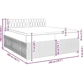 vidaXL Boxspringbett 200 x 200 cm Dunkelgrün
