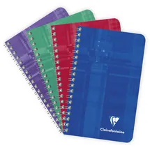 Clairefontaine Notizbuch Spiralheft 7,5 x 12 cm 50 Blatt kariert farbig sortiert