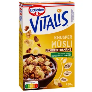 Dr. Oetker VITALIS KNUSPER SCHOKO+BANANE Müsli 450,0 g