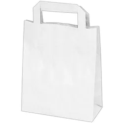 50x GASTRO Papiertragetaschen 22 x 18 x  8 cm mit EAN-Code weiss