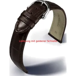 Eulit Kalbleder mit Krokoprägung Maurice Lacroix Louisiana-Kroko Imitation 16mm" E512930616271" - dunkelbraun