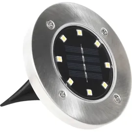 vidaXL Solarleuchte Edelstahl 8 Stk. LED RGB-Lichtfarbe silber