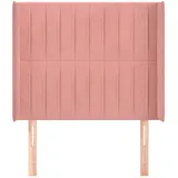 vidaXL Kopfteil mit Ohren Rosa 93x16x118/128 cm Samt