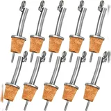 layba Ausgießer für Flaschen, aus Korken mit Verschlusskappe - 10er Set