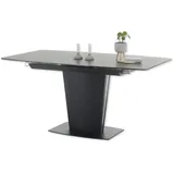 Stella Trading SERGIO Esstisch ausziehbar in Dunkelbraun, Schwarz - Ausziehbarer Säulentisch für Ihr Wohn- & Esszimmer - 120-160 x 76 x 85 cm (B/H/T)