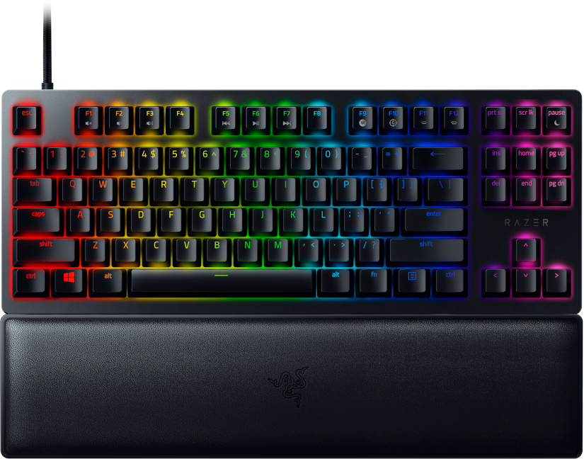 Razer Huntsman V2 TKL Gaming Tastatur lila Switches - optische Gaming Tastatur, clicky Purple Switches, Chroma RGB, deutsches Layout QWERTZ