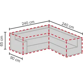 LC Garden Schutzhülle für Ecklounges M 240/90 x 240/90 x 65 cm Grau