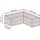 LC Garden Schutzhülle für Ecklounges M 240/90 x 240/90 x 65 cm Grau