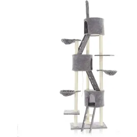 Wiltec Kratzbaum deckenhoch 233-270 cm hellgrau