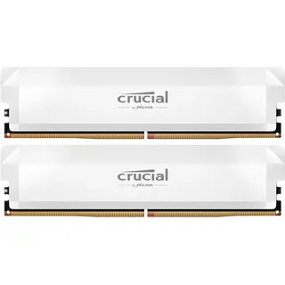 Crucial Pro Overclocking RAM Arbeitsspeicher Kit 32GB DDR5-6000 CL36 UDIMM White DIMM 32 GB 2 x 16GB on-die ECC (CP2K16G60C36U5W)