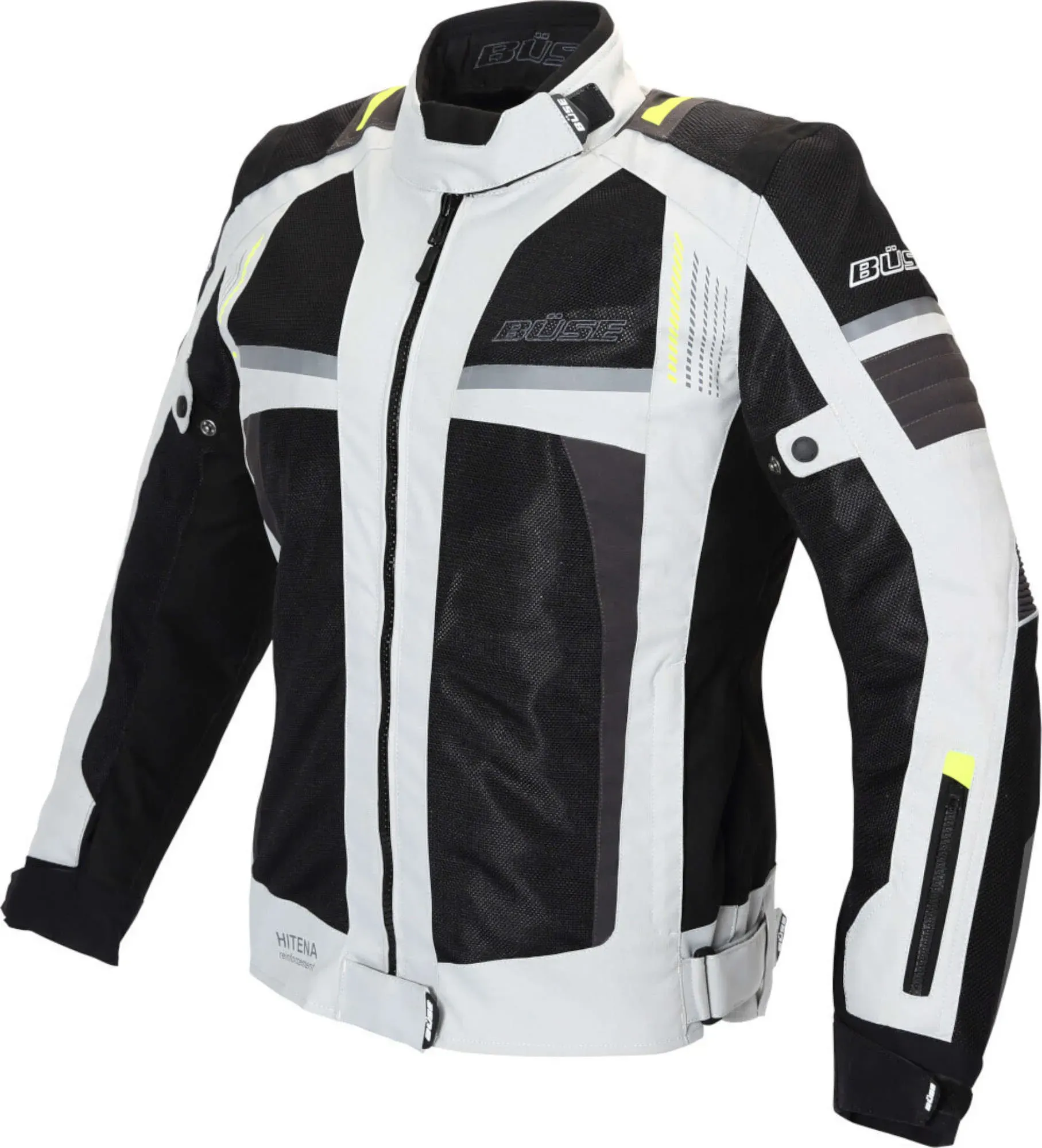 Büse Livorno Damen Motorrad Textiljacke, grau, Größe 42