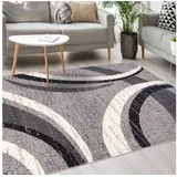Mazovia Designteppich Modern Teppich Kurzflor Wohnzimmerteppich Robust und pflegeleicht GRAU, 160 x 230 cm, Fußbodenheizung,Allergiker geeignet,Farbecht,Pflegeleicht,Geometrisch grau 160 x 230 cm