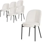 ML-DESIGN Polsterstuhl Esszimmerstühle mit Rückenlehne moderne Design Lounge Küchenstühle (6 St), Esstischstühle 6er Set Beige Küchenstuhl Stahl Polyester bis 120 kg beige