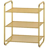 Schuhständer für Flur Schuhregal 3/4 Etage Kleiner Eingangsbereich Schuh-Organizer Aufbewahrungs-Schuhschränke aus Metall, Farbe Gold