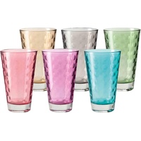 LEONARDO Optic Trinkgläser Mehrfarbig 6 Stück sortiert 300 ml farbig