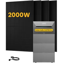 Anker SOLIX Solarbank 3 E2700 Pro 13,5 kWh inkl. 4x BP2700 Erweiterungsakku + 4x 500W Solarmodule + 5x Smart Plug