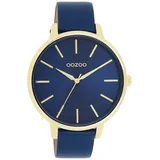 Oozoo C11292 Goldfarben Lederband Blau 42 mm - Blau