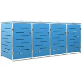 vidaXL Mülltonnenbox für 4 Tonnen 276,5 x 77,5 x 115,5 cm blau