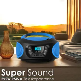 Cyberlux Tragbarer CD-Player Kinder Radio Blau