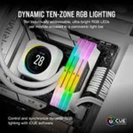 Corsair Vengeance RGB DDR5 64GB (2x32GB) 5200MHz CL40 Intel XMP iCUE Kompatibel Computer Speicher - Weiß (CMH64GX5M2B5200C40W)