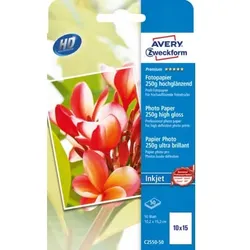 Premium Inkjet Fotopapier, 10x15, einseitig beschichtet, 250 g/m2, 50 Blatt
