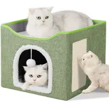 FURRYPAWS Katzenhöhle - Gemütliches Katzenhaus für drinnen und draußen, Ideal als Katzenhaus Indoor, Stabile Konstruktion, Perfekt für Katzen und Kätzchen