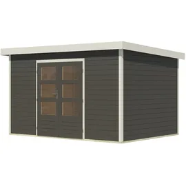 Karibu Pluto 7 3,90 x 2,73 m Terragrau/Weiß