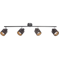 Decken Strahler verstellbar Dekor Stanzung Wohn Zimmer Samt Lampe schwarz gold
