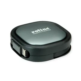 Roline USB 2.0 Aufrollbares Kabel, C-C ST/ST, schwarz, 1,2 m