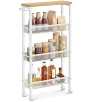 VASAGLE Beistellwagen, Dunkelbraun, Holzwerkstoff, 13x77x46 cm, Esszimmer, Servierwagen